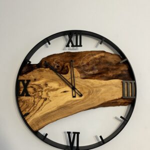 Zegar 50cm drewno oliwne
