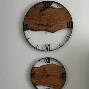 Zestaw zegarów z drewna czereśni 70/50cm